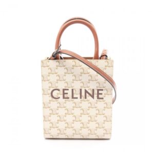celine-mini-vertical-cabas-triomphe-handbag-pvc-leather-offwhite-yellowbrown-brown-2way